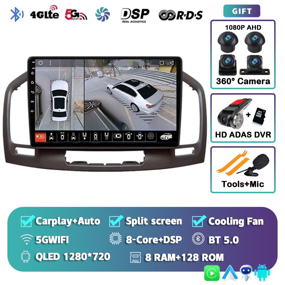 Android 14 Carplay Auto для Buick Regal Opel Insignia 2009 2010 2011 2012 2013 Автомобильный радиоприемник Мультимедийный проигрыватель Стерео GPS WIFI+4G BT