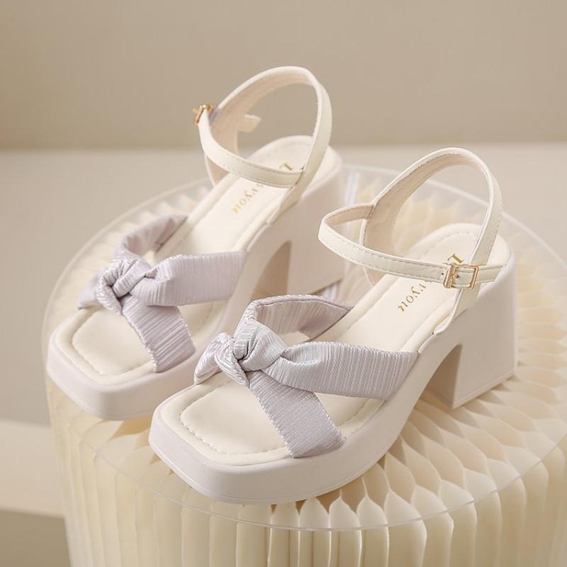 Туфли женские на платформе с открытым носком, женские босоножки с пряжкой, женские босоножки с узкими плиссированными ремешками, туфли на толстом каблуке для женщин