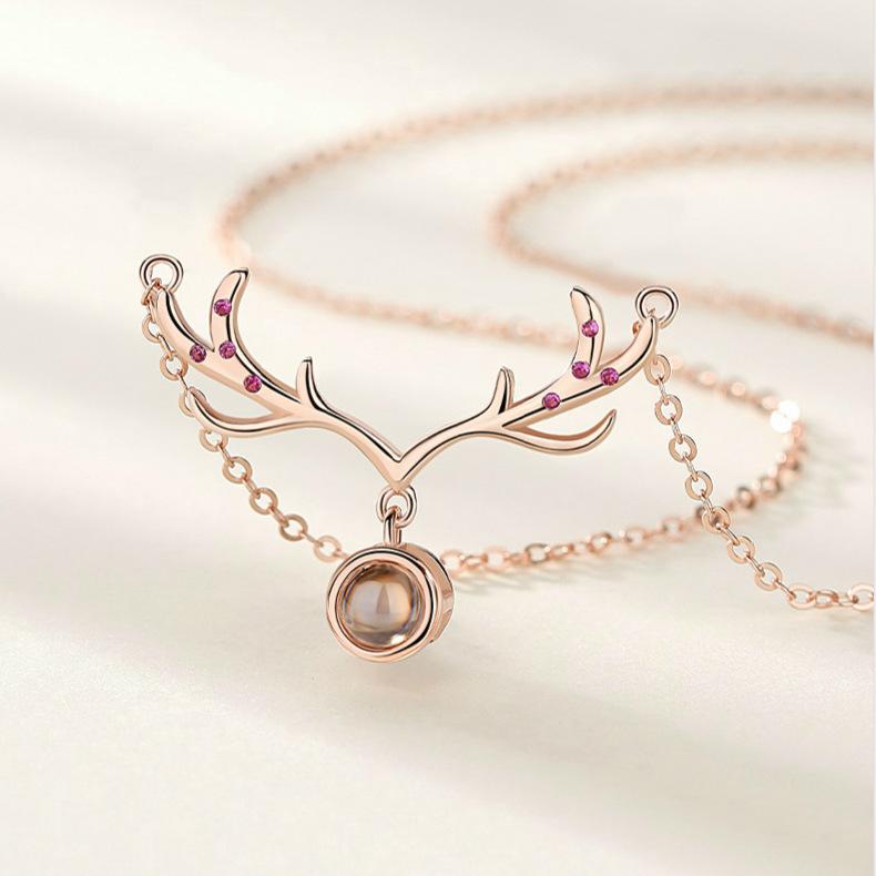 Ожерелье проекта Yilu You с подвеской в виде рогов лося женского пола, цепочка на ключицу