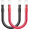 MILAPEAK 2 AWG Кабели для аккумулятора, 8-дюймовый набор кабелей для морского аккумулятора/инвертора 2 AWG с клеммами 3/8" (Положительное и отрицательное) для Солнечных батарей, Автодомов, Автомобилей,