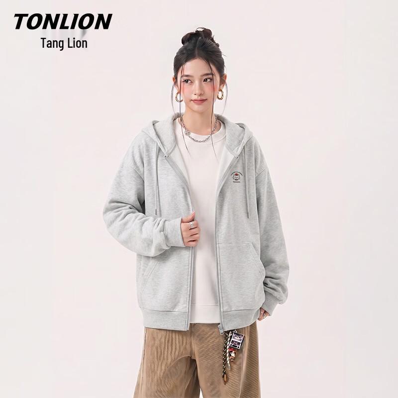 Женская спортивная милая толстовка на молнии из смесовой хлопковой ткани TonLion