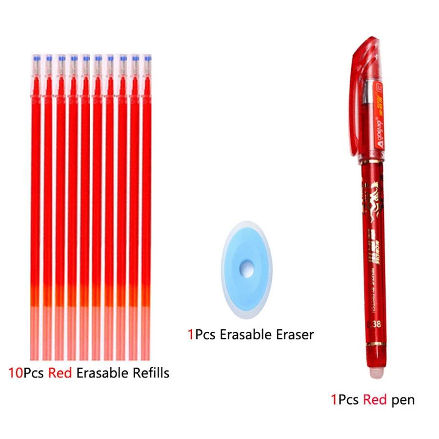 12/13PCS Erasable Gel Pen Set Ballpoint Pens Rod 0.5mm Pen Refills Washable Handle Writing Stationery for School Office Supplies