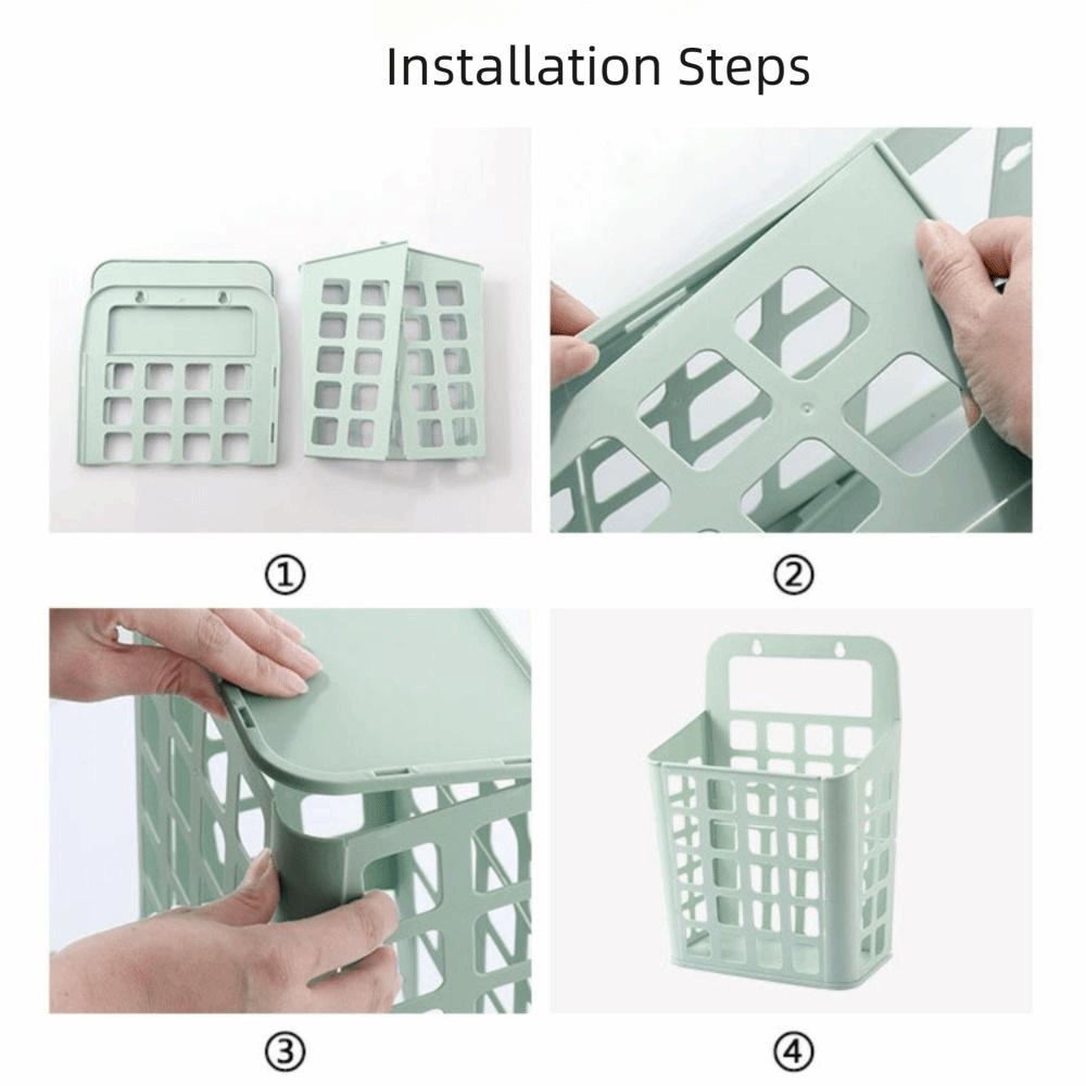 Folded Hanging Laundry Basket Draining Holes Dirty Laundry Organizer Bedroom Closet