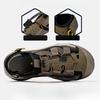 Summer Men's Hollow Leather Beach Sandals Toe Cap Outdoor Sports Shoes Handmade Mesh Shoes