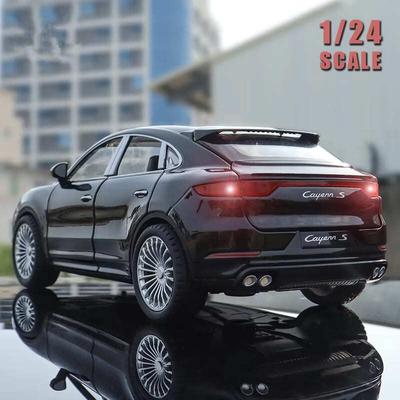 Большой 1:24 Миниатюрная коллекция внедорожников Porsche Cayenne, Имитация, Литой под давлением сплав, Звук и свет, Игрушечная машинка, Детский подарок