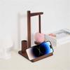Multifunction Wood Yarn Holder for Knitting Crocheting Rotating Wood Yarn Holder with Phone Stand Crochet Hook Holder