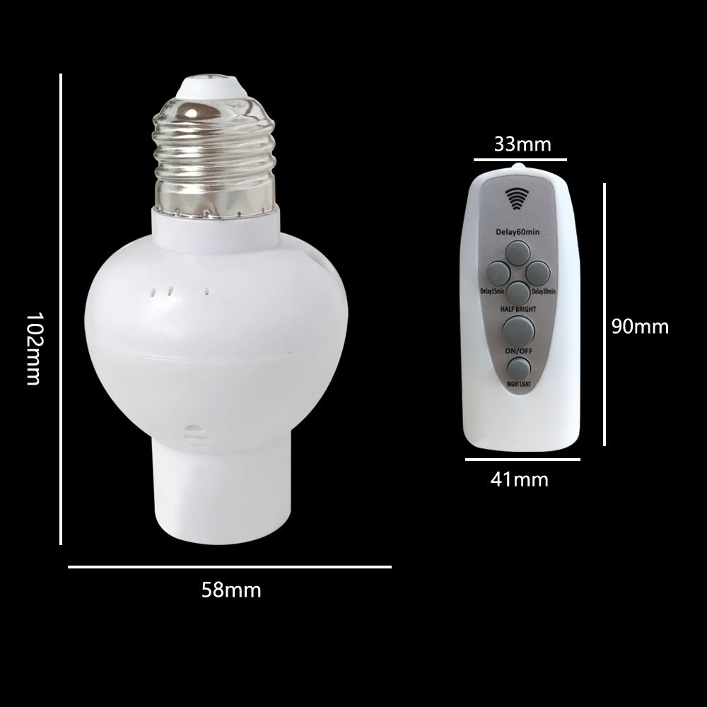 220V E27 Socket LED Wireless Lamp Bases Lamp Holder Night Light Accessories Remote Control