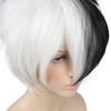 Дешевый синтетический парик аниме, черно-белая челка, натуральный вьющийся косплей, парик