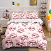 Мультяшный Кот с Вишневым Узором Комплект Пододеяльника Цифровая Печать Цветное Полиэстеровое Постельное Белье На Молнии Для Детского Подарка