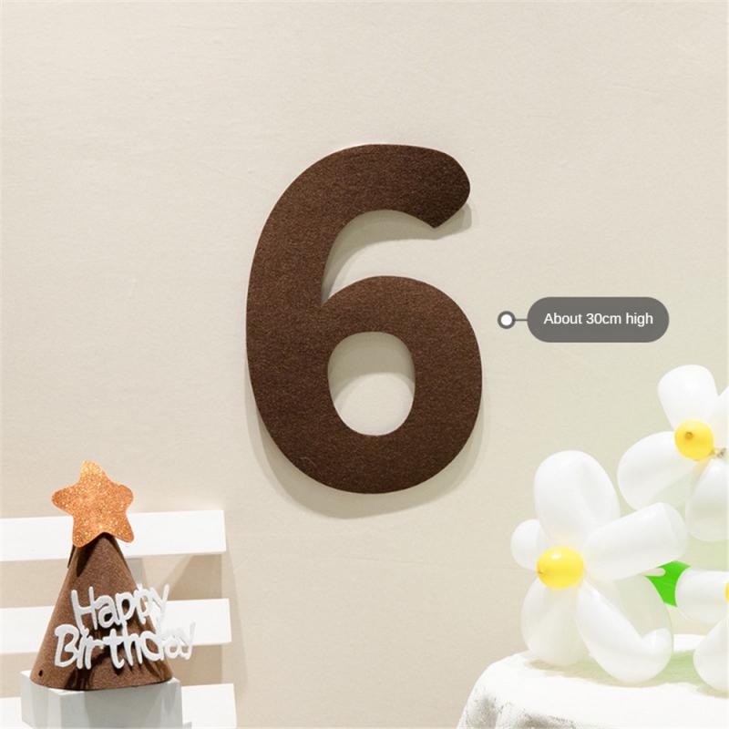 Фетровый баннер на день рождения, шариковая веревка, фетр, цифровой декор для вечеринки в честь Дня Рождения, детский подвесной флаг, тянущий цветок, принадлежности для детского душа