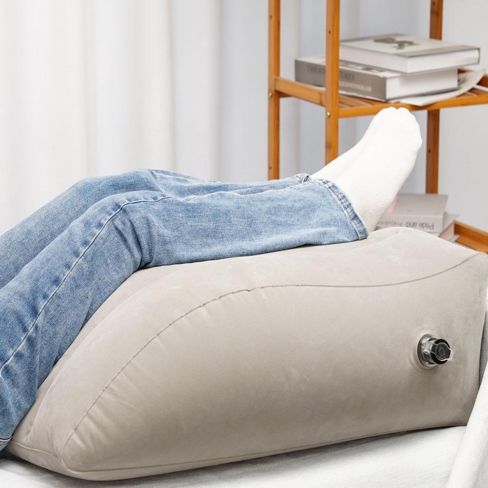 Portable Inflatable Elevation Wedge Leg Foot Pillow Folding Air Pillow Cushion Travel Office Home Leg Up Relaxing Feet Rest Pad