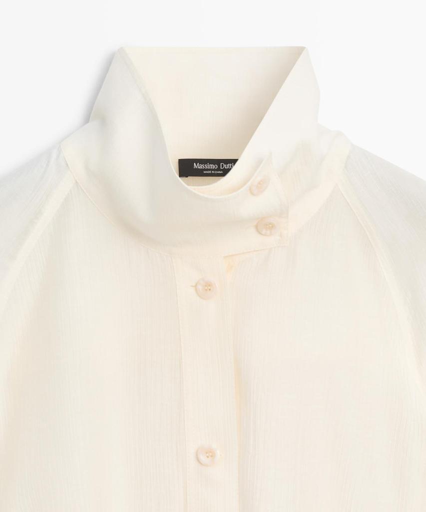 Massimo Dutti Puff Detail Fluid Overshirt