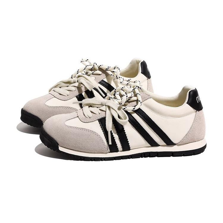 Овечья кожа версия балетного стиля моральные тренировочные туфли женские 2025 весна и осень на плоской подошве повседневные спортивные туфли универсальные туфли Форреста Гампа