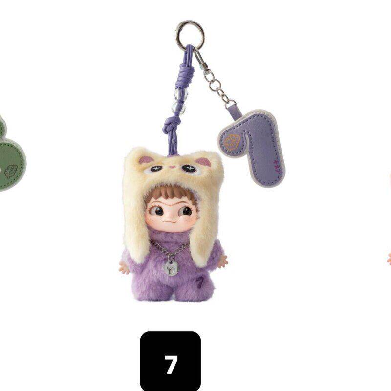 Genuine In Stock Wakuku 3.0 On A Roll Series  Dolls Cute Fluffy Collectable Figure Bag Charm Keychain Toys Holiday Gift