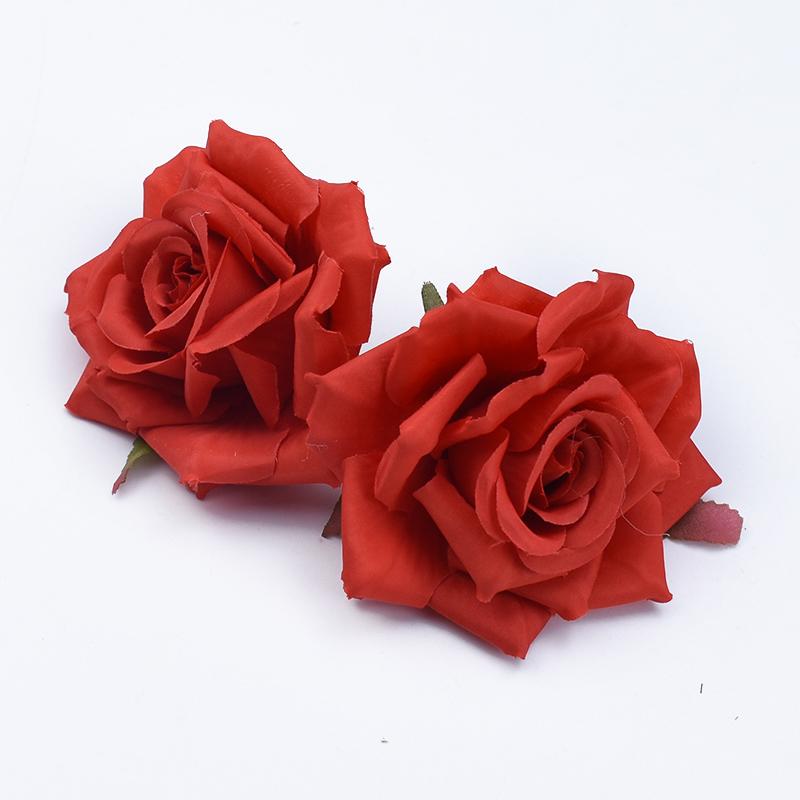 50/100pcs Silk Roses Flowers Wall Room Accessories Festival Car Decoration Home Wedding Cheap Artificial Plants Bride Brooch Diy