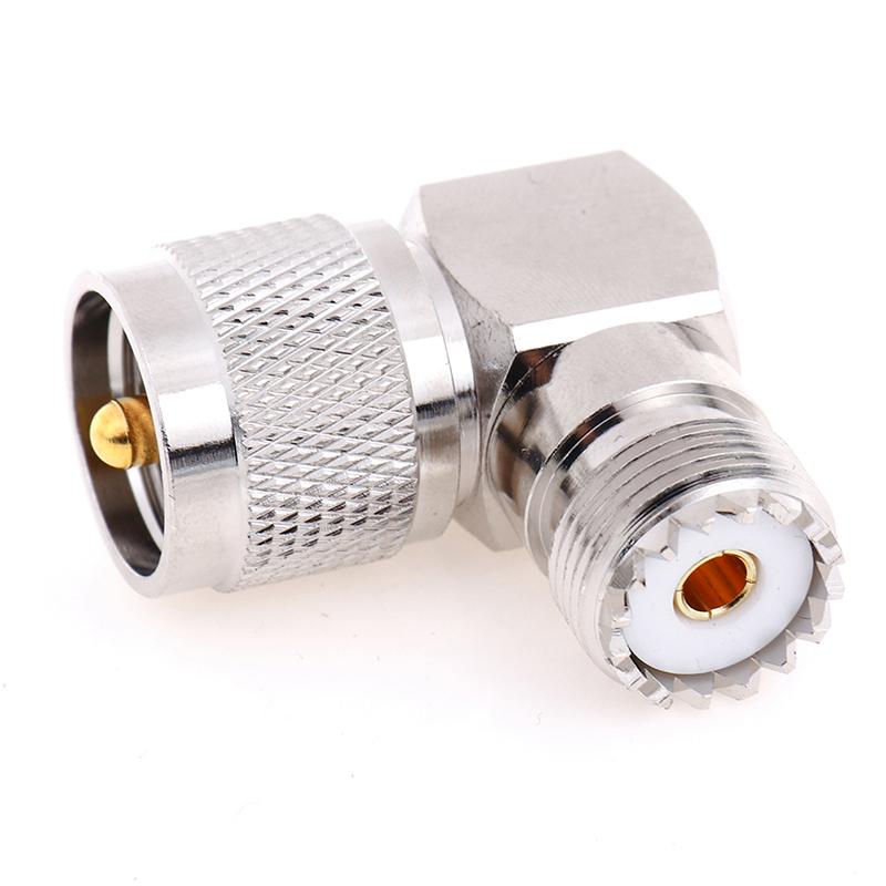 Uhf So-239 Female To Uhf Pl-259 Male Right Angle 90 Degree Rf Connector