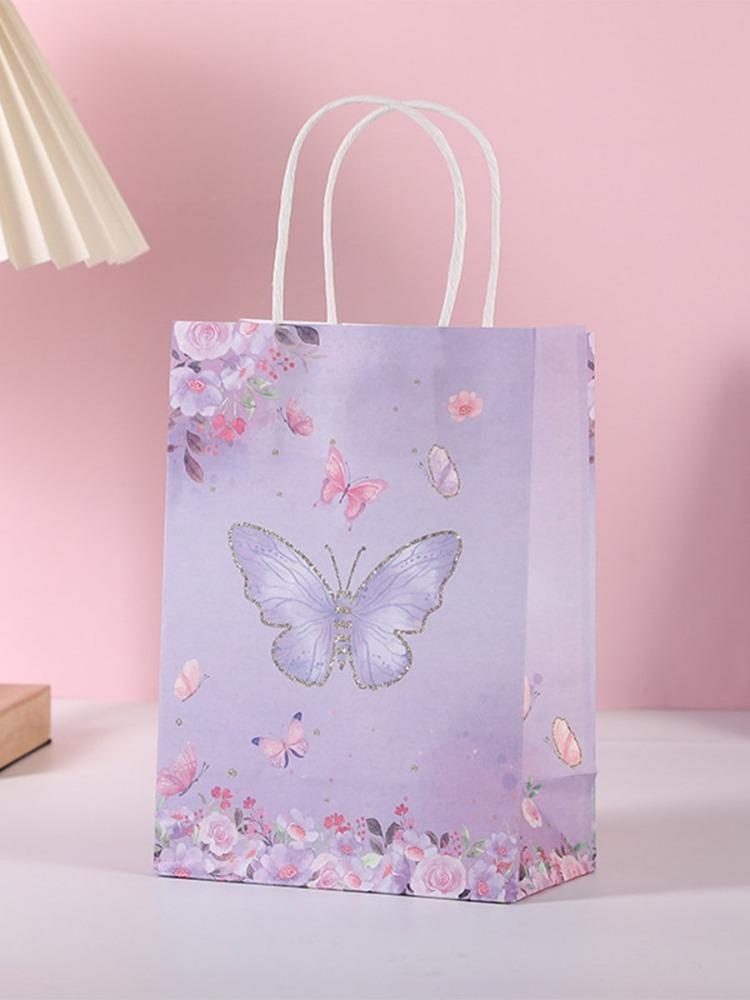 10 шт. подарочные пакеты для вечеринок в виде бабочек, пакеты для сладостей, пакеты для конфет, пакеты для угощений, свадебные пакеты для сладостей с ручками для дня рождения, свадьбы, детского душа