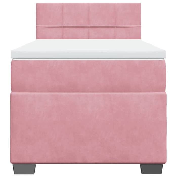 Maison Exclusive - Sommier à lattes de lit avec matelas Rose 90x200 cm Velours