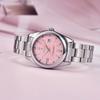 Часы аналоговые деловые освежающие стильные нержавеющая сталь светящиеся водонепроницаемые дата подарок японское руководство по эксплуатации в комплекте розовый мужской циферблат,