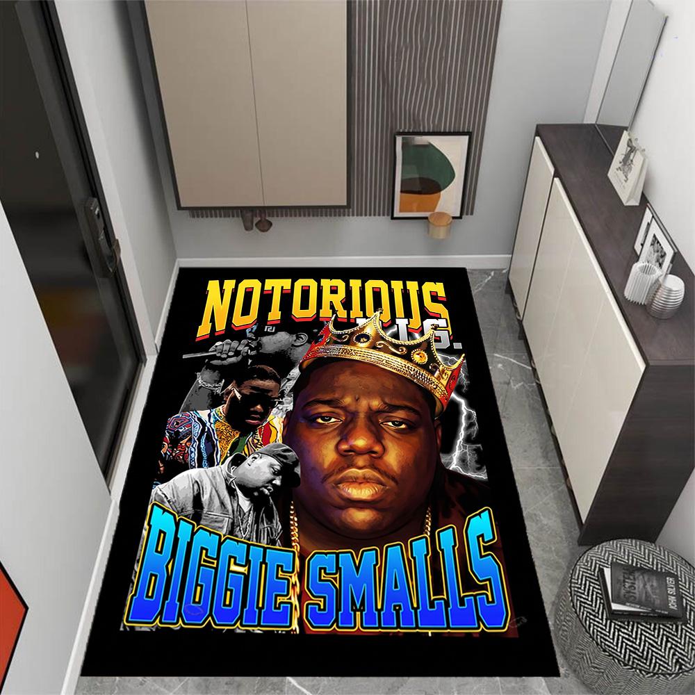 Biggie Money Problems Themed Anti-Slip Rugs - Polyester Home Decor, Suitable for Bedrooms, Living Rooms, Doorways, Studios, and Decorations
