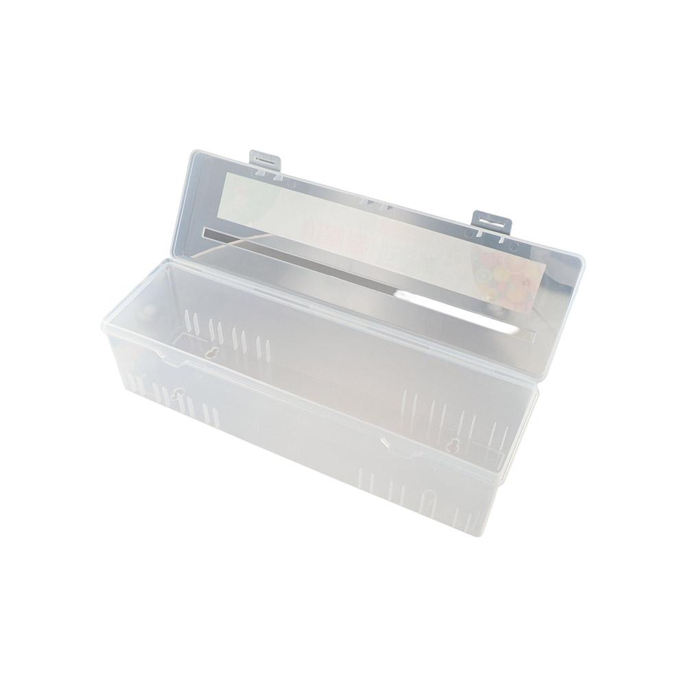 Kitchen Tool Refillable Storage Holder Wrap Storage Box Cling Film Cutter Plastic Wrap Dispenser