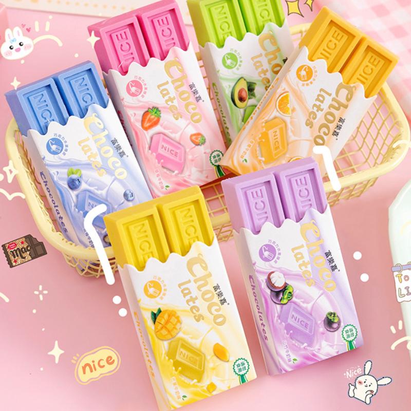 Мультяшный шоколадный дизайн ластик кавайный большой ластик студенческий рисунок карандаш ластик канцелярские принадлежности для школы канцелярские принадлежности