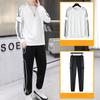 Men's Casual Korean Fashion Trend Trousers Spring and Autumn Long-sleeved Tops Sports Suits Plus Size