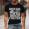 New Biker Dad Print Men's T Shirt Funny Fashion Father Day Gifts Tee Harajuku Letter Graphic T Shirts Men Casual Street T-shirt