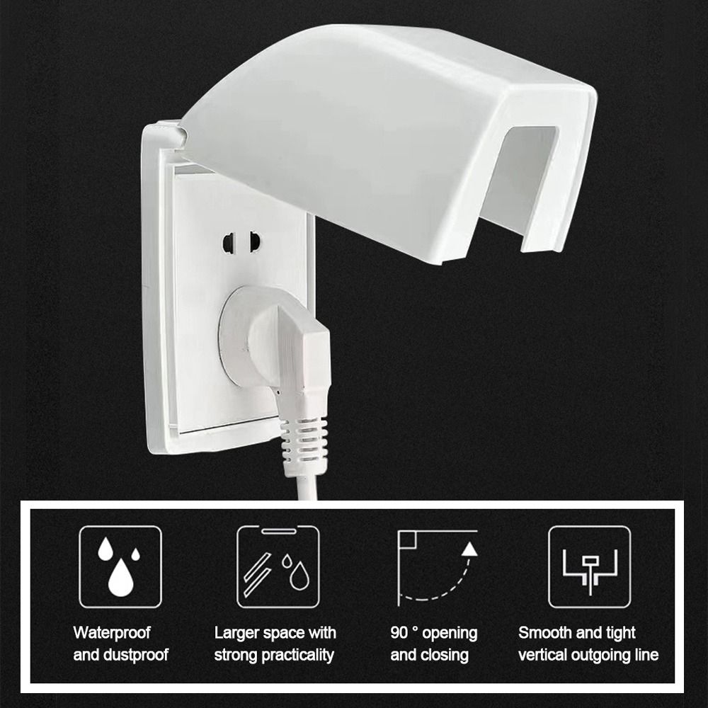 Plastic Socket Waterproof Box Self-Adhesive Electric Plug Cover Switch Protective Cover Bathroom