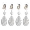 Water Drop Tablecloth Weights with Metal Clip Kit Crystal Glass Teardrop Prisms Pendant Tablecloth