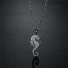 NEWBUY High Quality Copper Seahorse Pendant Necklace For Elegant Women Clear Cubic Zirconia Inlay Female Party Jewelry 4 Colors