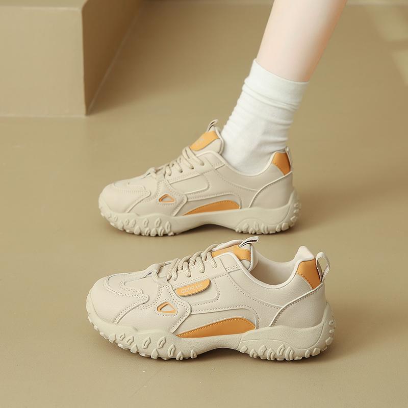 Модные кроссовки CRLAYDK для женщин на шнуровке, модная удобная обувь, повседневная кожаная женская обувь для ходьбы, кожаная обувь, нескользящие кроссовки