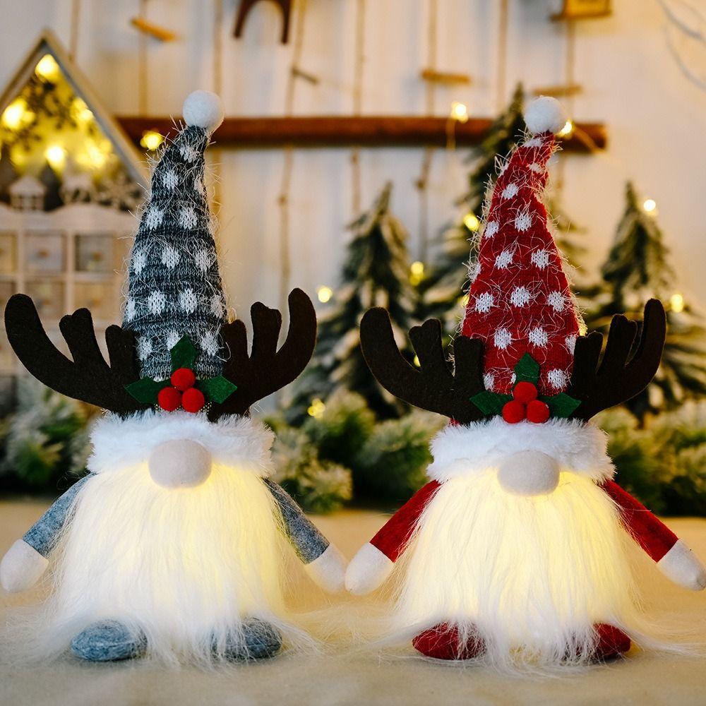 Nordic Faceless Doll With Led Light Dwarf Doll Christmas Gnome Plush Doll Christmas Decoration