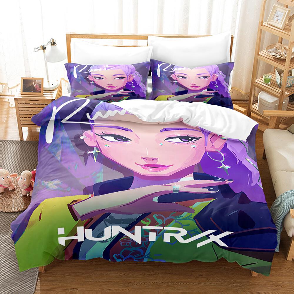 1/3 шт. K-Pop Huntrix Комплект пододеяльника EU Односпальный Размер Постельное белье для Детей Взрослых Мягкое Покрытие для Одеяла