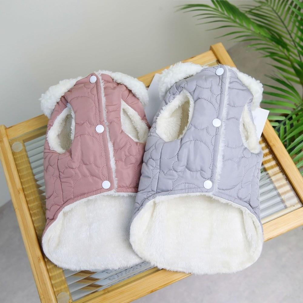 Windproof Dog Hiking Jacket Plush Dog Vest Coat Cute Dog Bodysuit Cat