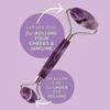 Jade Roller For Face Amethyst Derma Roller And Gua Sha Set For Skincare, Face Roller And Dark Circles Under Eye Treatment