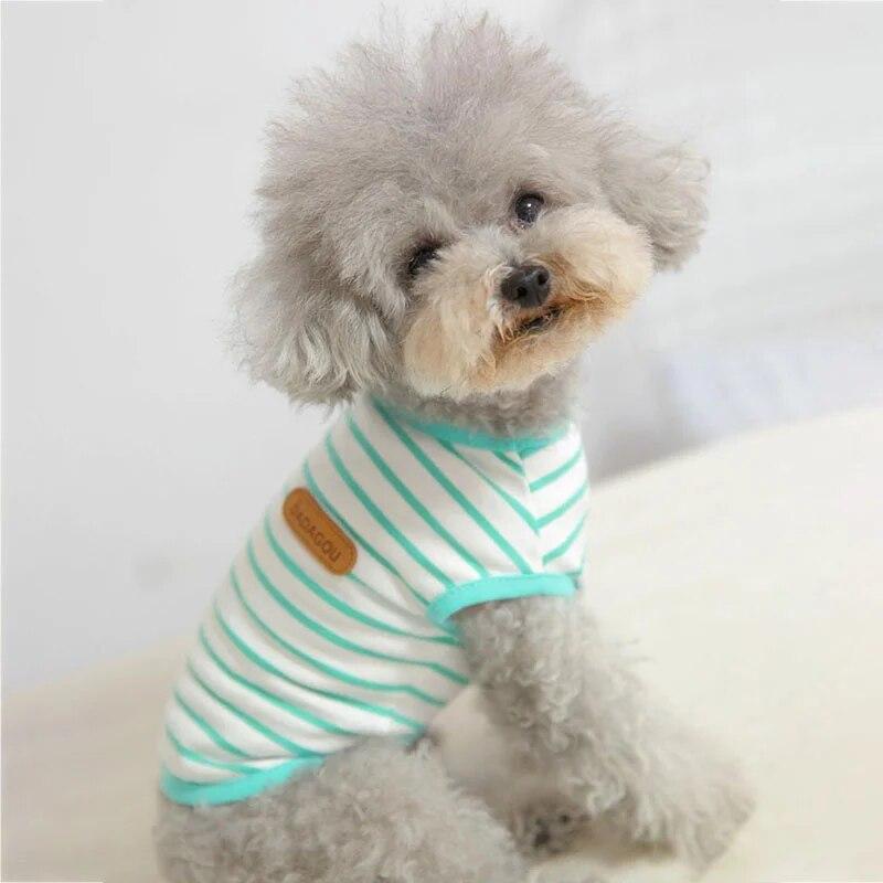 Summer Striped Dog T-Shirt Breathable Puppy Dog Clothes Vest for Small Medium Dogs Pet Cats Pug Apparel Costumes XS-XXL