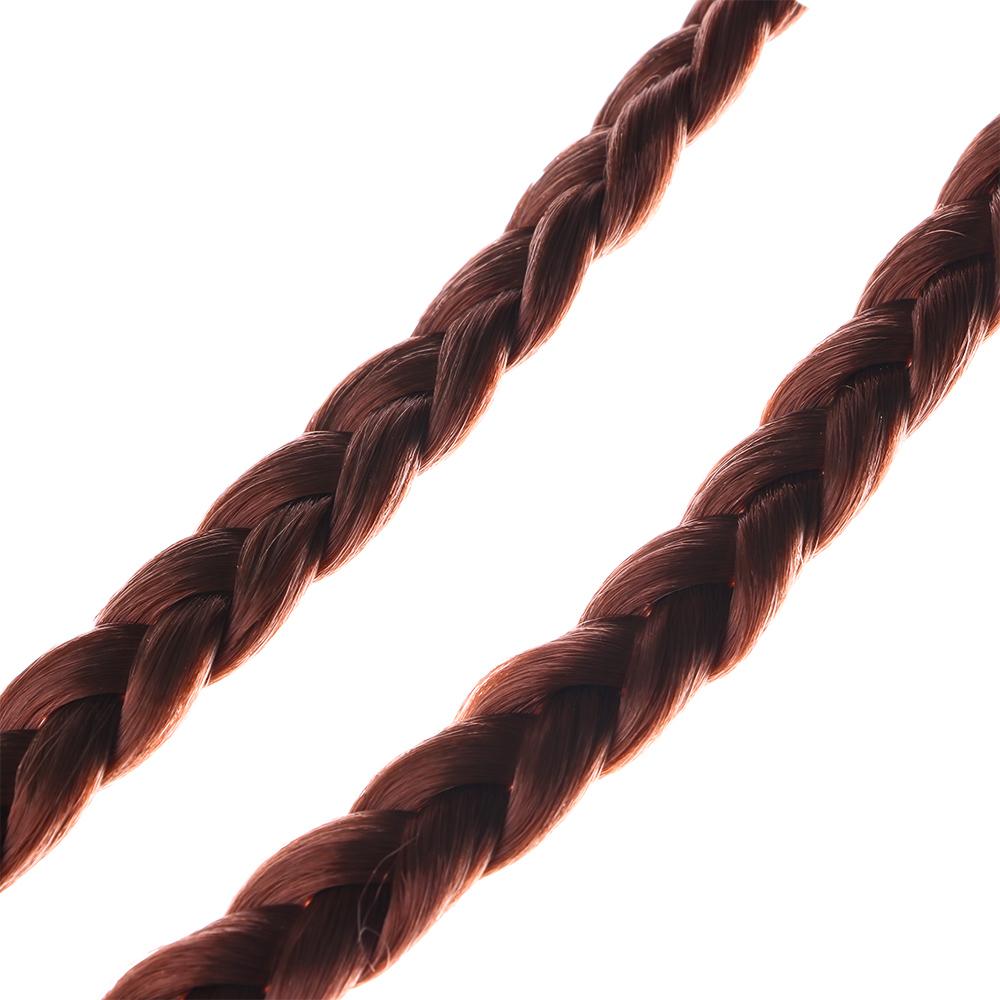 Эластичный головной убор Ободок для головы Повязка на голову с вплетенными прядями парика Резинки для волос Плетеная повязка на голову Синтетический парик