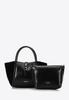 Wittchen Women's Suitcase Made Of Shiny Eco-Leather, Black, Black, Eco-Leather