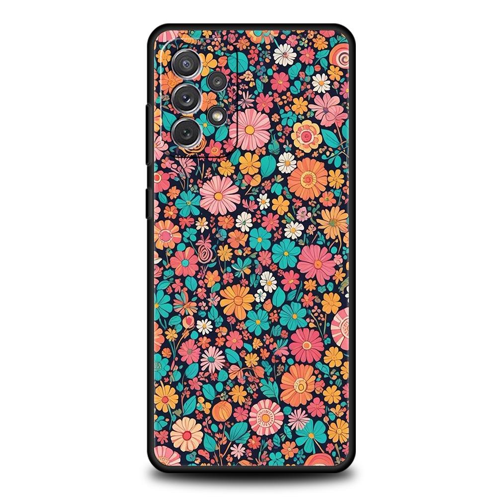 Чехол для телефона с цветочным рисунком для Samsung Galaxy A17 A07 A55 A35 A25 A15 A05s A33 5G A31 A23 A21s A13 A41 A73 A53 A51 A71 A03s S10