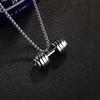 Silver Barbell Necklace, Dumbbell, Gym 360