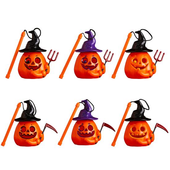 Halloween Pumpkin Lantern LED Lighted Pumpkin Light Decoration Portable Handheld Night Lamp for Halloween Party Decoration