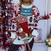 Foreign Trade Autumn and Winter New Thick Christmas Sweater Hand Decorated Button Letters Snowman Doll Pullover Sweater for Women 3525 EMA