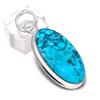 Tibetan Turquoise Gemstone Handmade 925 Sterling Silver Pendant 1.97" T1v83