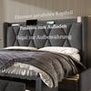 (=AB20485152G)Upholstered Bed with USB Charging Function Headboard and 4 Drawers, Double 160x200cm Bed, Wooden Slatted Frame, Grey (Without Mattress)