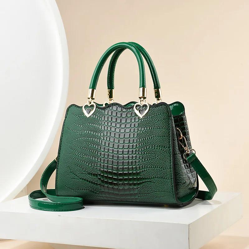 Luxury Brand Designer Women'S Shoulder Bag Fashionable Crocodile Pattern Crossbody Bag, Classic Retro Handbag Women Tote Bag