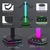 Black Gaming Headset Display Rack Dual USB Ports Headphone Bracket Controller Holder  Desk