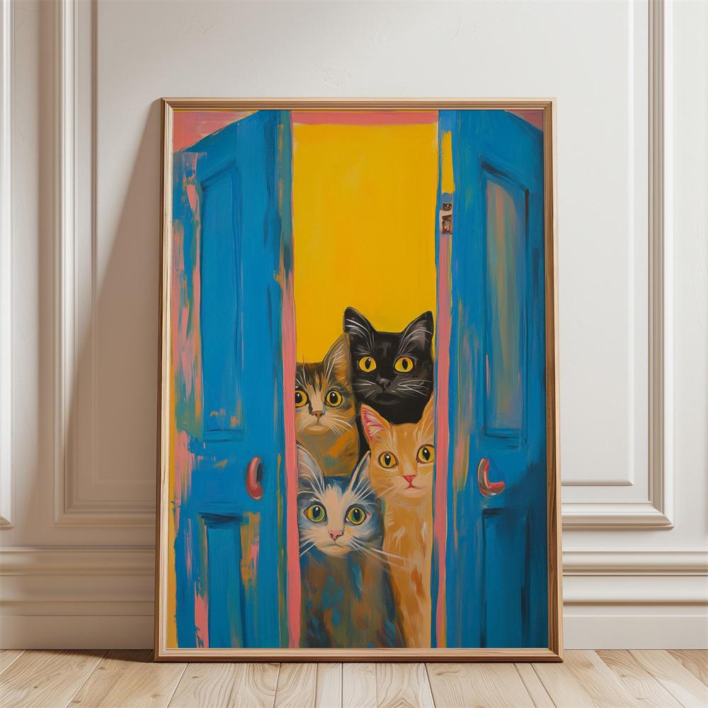 Zebra in Pink Bath Art Print Bathroom Wall Art Poster Funny Cats Bathroom Print Canvas Painting Tiger in Bath Art Toilet Print