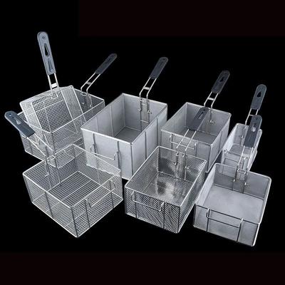 Сетка для фритюрницы из нержавеющей стали, каркас для корзины для картофеля фри, квадратный фильтр для контроля масла, плотная корзина для фритюрницы