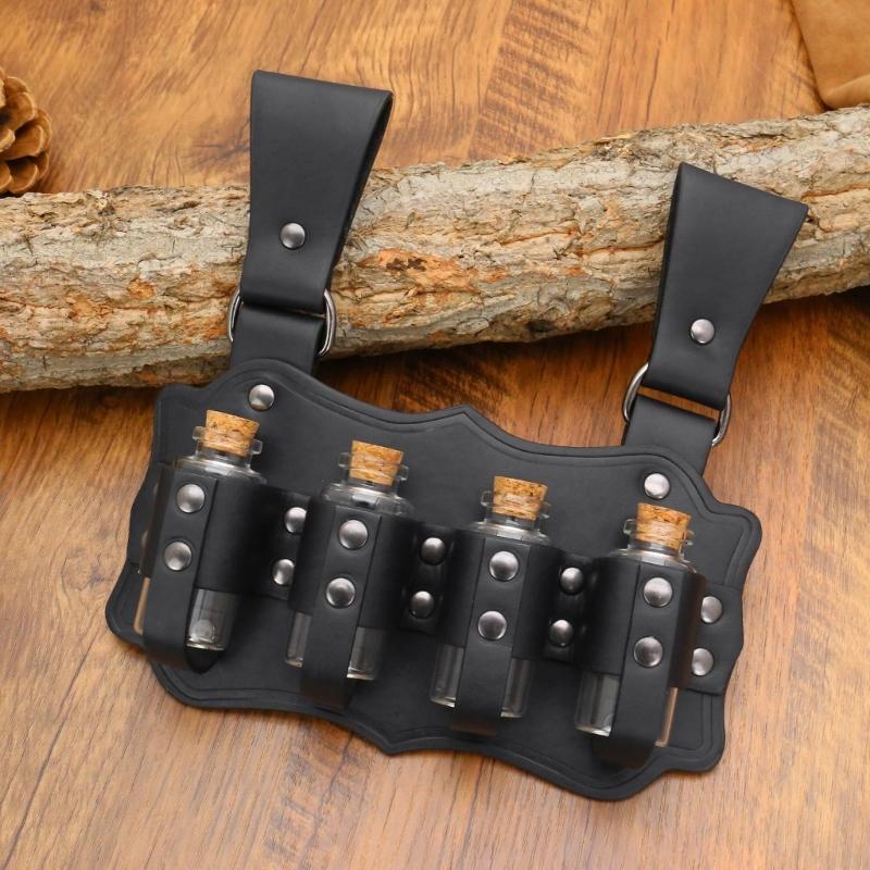 PU Belt Set With Alchemies Vial For Role Play Costumes And Steampunk Accessories Halloween Cosplay
